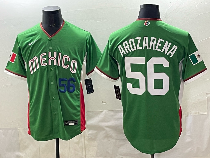 Men 2026 World Cub USA #56 Arozarena green Nike MLB Jersey 003